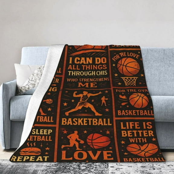 Basketball Gifts for Boys Girls Basketball Blanket Ultra Soft Flannel Basketball Throw Blanket Basketball Lover Best Basketball Gifts Blankets for Men Women Adults Kids 50x40