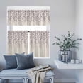 thumbnail image 2 of Kitchen Window Curtains Valance and Tier Set, Purple and Grey Vine Blossom Flower Rod Pocket Tier Curtains and Valance 3 Piece Set, Florals on Burlap Linen Window Treatment for Bedroom Living Room, 2 of 9