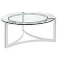 thumbnail image 2 of Modern Contemporary Living Room Stainless Steel Glass Coffee Table Silver, 2 of 4