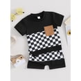 thumbnail image 2 of Bslissey 6M 12M 18M 24M 3T Toddler Baby Boys Shorts Sets Checkerboard Print Short Sleeve T-shirt Tops + Elastic Waist Shorts 2Pcs Outfits Infant Summer Casual Clothes, 2 of 9