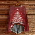 thumbnail image 2 of Horkkom Ugly Sweater Christmas Women Christmas Tree Print Sweaters Party Holiday Long Sleeve Sweaters S, 2 of 5