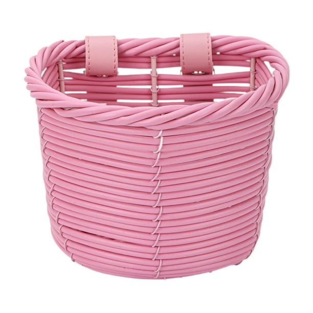 Decoración del frente de la cesta para bicicletas para niños Canasta frontal para bicicletas Rosa
