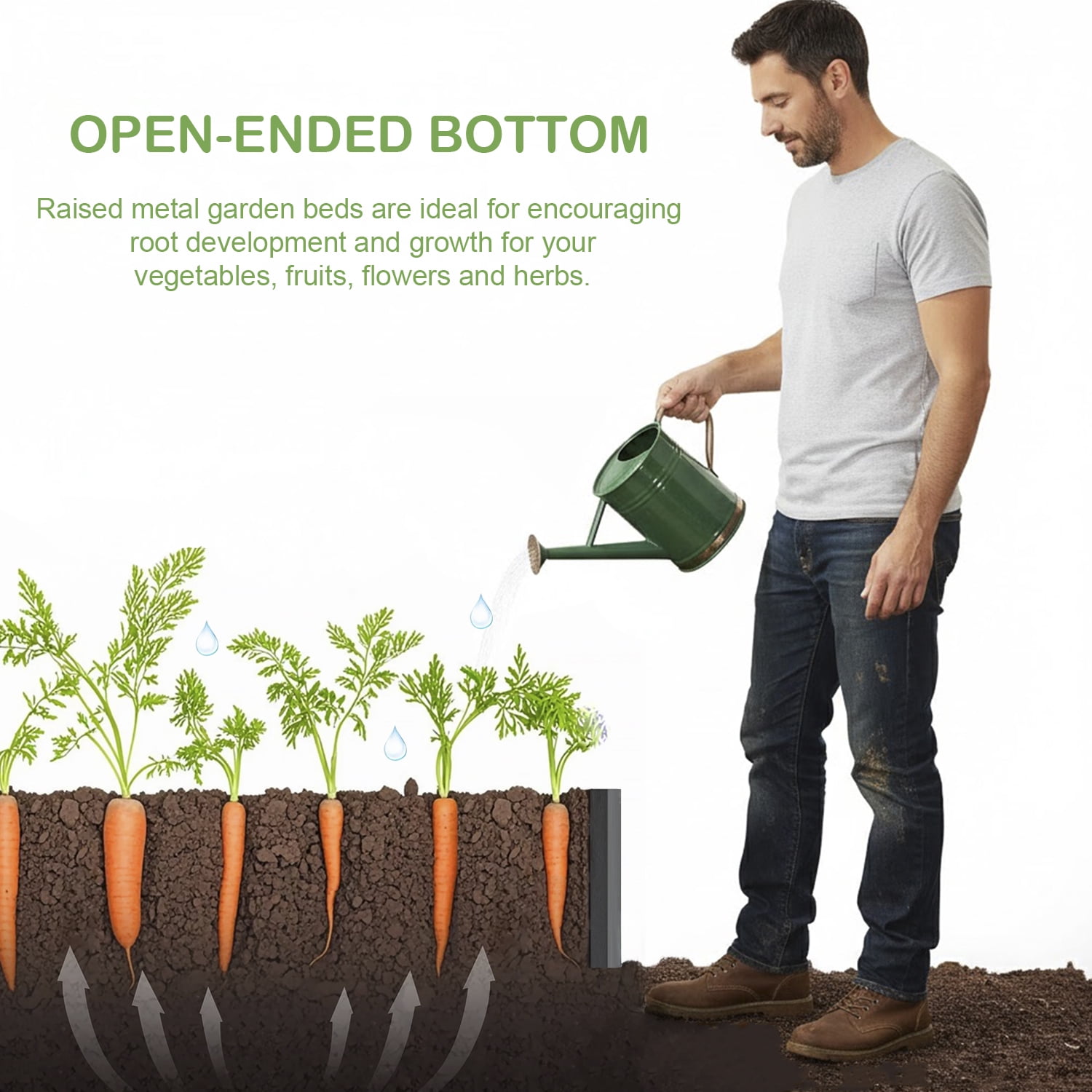 Rust-Resistant Heavy Duty Steel Raised Garden Bed, 6x3x1ft Rectangular Metal Planter Box, Easy Assembly for Outdoor Vegetable, Flower, Herb Gardening
