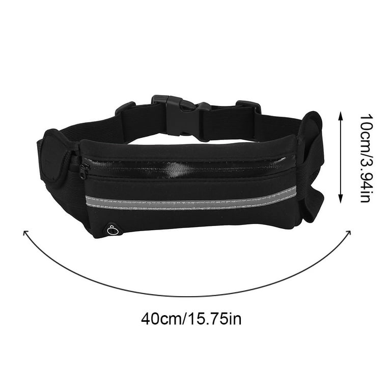 HYC00 Fanny Pack for Women Men Waist Bag Pack with Headphone Jack and Zipper Adjustable Strap for Outdoors & Gym Black., Men's, Size: Small