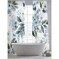 thumbnail image 5 of Watercolor Flowers Sheer Curtains 84 Inch Length 2 Panels Set Window Treatments, Spring Floral Leaves Botanical Blue Rod Pocket Semi Curtains for Living Room/Bedroom/Kitchen Décor, 104"W x 84"L, 5 of 7