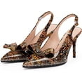 thumbnail image 3 of Women's Sexy Slingbacks Bow Stiletto Heels Closed Pointed Toe Pumps Bead Buckle Strap High Heels Dress Shoes, 3 of 12