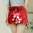 thumbnail image 4 of Women's Sequin Skirt Sparkly Lace Up Waist Adjustable Mini Party Sequin Skirt Petite Skirts for Women Latex Mini Skirt Suspenders Skirt Womens Midi Skirt Skirt Leggings for Women Toddler Skirt Plaid, 4 of 7
