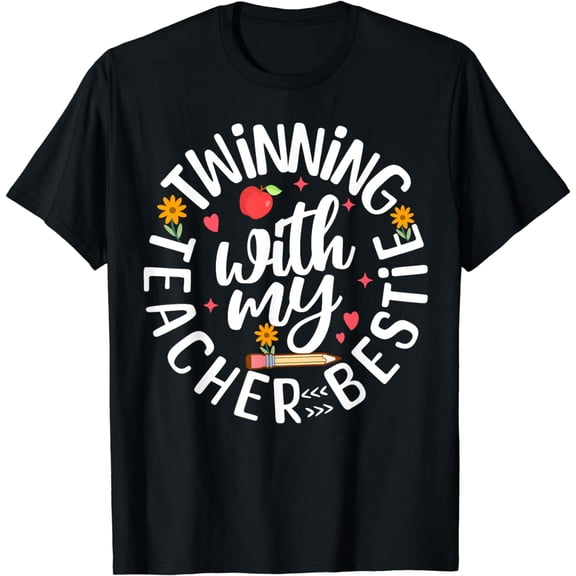 Twin Day Design for Spirit Week Teacher Bestie Matching T-Shirt