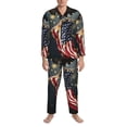 thumbnail image 3 of Fotbe North American Bald Eagle1 Pijama de Hombre con Estampado de Manga Larga, Conjunto de 2 Piezas, Ropa de Dormir Suave y Cómoda con Bolsillos-XX-Large, 3 of 7