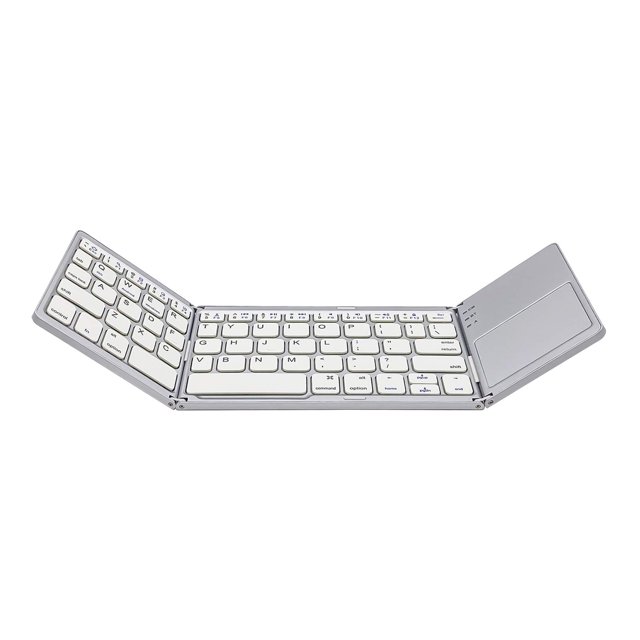 yeacher Foldable Bluetooth Keyboard with Touchpad Compatible with iOS/Mac OS - Multi Device Rechargeable Wireless Keyboard with Trackpad for iMac, iPad, iPad Pro, iPad Air, iPad Mini, iPhone
