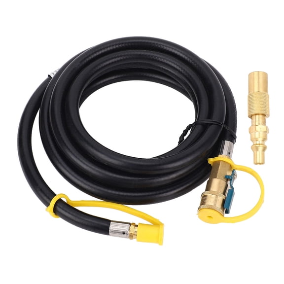 Yajisi 12‑FT RV Quick‑Connect Hose Extension, 1/4in Quick‑Disconnect with Safety Valve, Brass‑PVC, Ideal for Low‑Pressure LPG & RV Grills