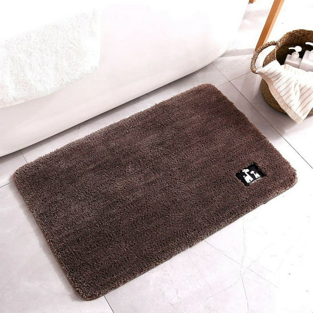 Alfombra de baño antideslizante | Alfombra de poliéster absorbente y de secado rápido | Lavable a máquina para dormitorio, entrada y habitación infantil | 60 x 40 cm en gris, rosa, verde, beige y