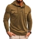 thumbnail image 1 of pstuiky camisetas de manga larga para hombre, Sudadera con capucha para hombre, con botones sólidos, para entrenamiento, con múltiples bolsillos, para deportes al aire libre m, 1 of 7