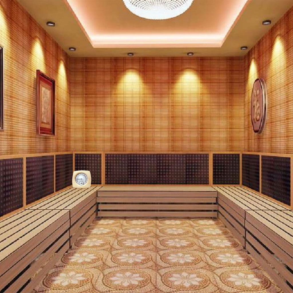 Geemin Sauna Thermometer Portable Size Wooden Sauna Room Thermometer Hygrometer Temperature Measurement Tools Accessories