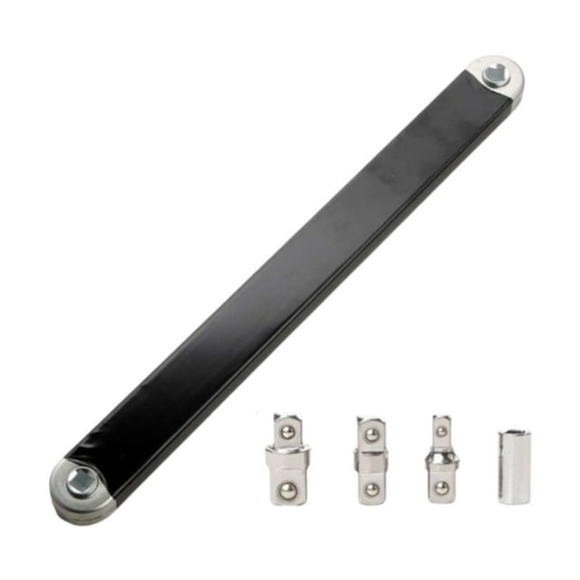 Llave de extensión Ahorra esfuerzo Ligera Mango cómodo Multiusos 4 adaptadores Negro