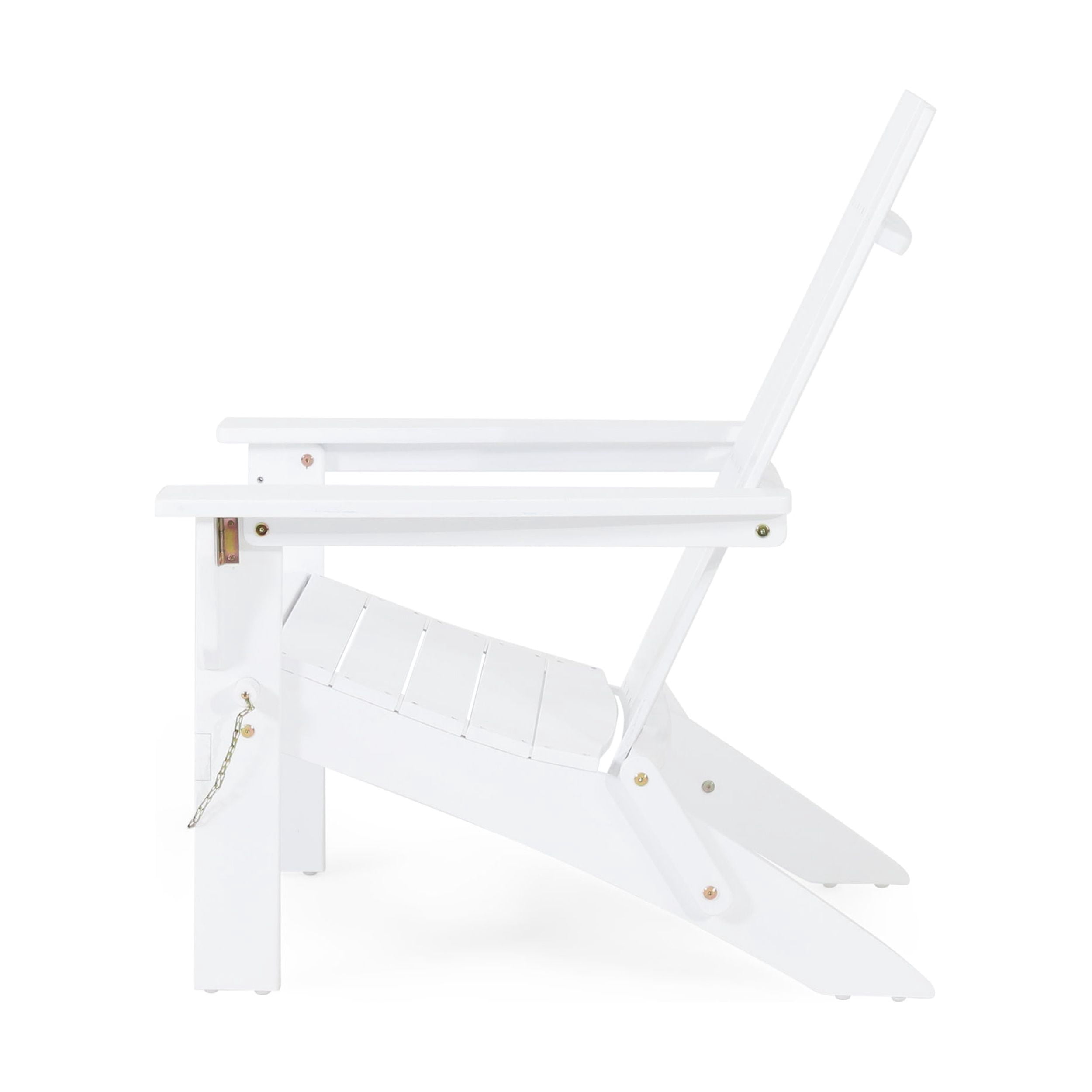 Noble House Eliphaz Folding Acacia Wood Adirondack Chair - White