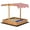 Yellow#8, variant on Outdoor Play Equipment Kids Wooden Sandbox, Children Sand Play Station Outdoor, with Adjustable Height Cover, Bottom Liner, Seat, Plastic Basins, Boys and Girls, for Backyard, Beach, Lawn,Backyard Pl