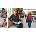 thumbnail image 6 of UVN Blouse for Women Fall V Neck Shirt Long Sleeve Pullover Sweatshirts Dressy Casual Ladies Tops, 6 of 8
