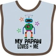 thumbnail image 3 of Inktastic My Papaw Loves Me Grandson Robot Boys Baby Bib, 3 of 4