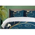 thumbnail image 4 of Ambesonne Floral Duvet Cover Set, Swirled Flower Petals, 2-Calking, Petrol Blue Dark Blue, 4 of 7