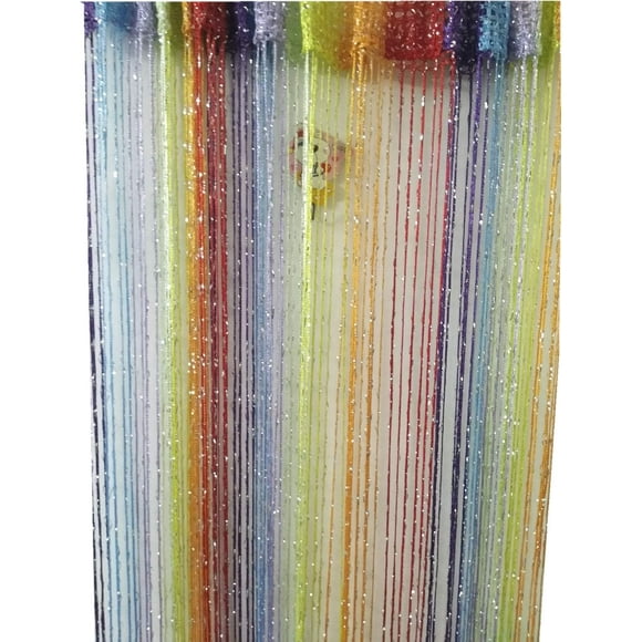 ave split Decorative Door String Curtain Wall Panel Fringe Window Room Divider Blind Divider Tassel Screen Home 100cm*200cm (Colorful18)