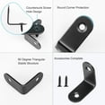 thumbnail image 3 of 27x27mm Angle Bracket Metal Black Right Angle Brackets Corner Braces Support with Screws, 12pcs, 3 of 7