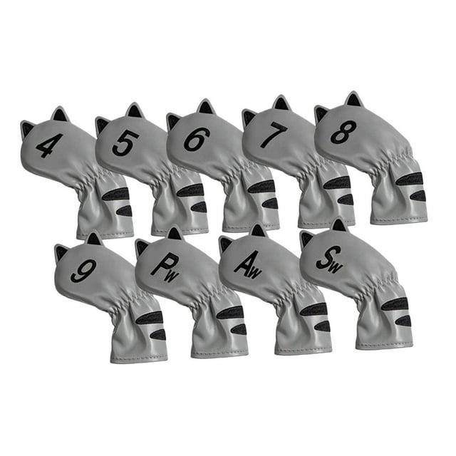 VONKY Couvre-Têtes de Golf Maillet Putter Équipement d'Entraînement Extérieur 9 Pcs Gris