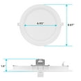 thumbnail image 5 of Luxrite 8 inch Ultra Thin LED Recessed Light J-Box 23W 5 Color Options Dimmable 1800 Lumens IC Rated Baffle 6 Pack, 5 of 7