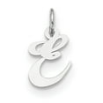 thumbnail image 1 of Argent Sterling Rhodié Petit Initiale Script Fantaisie Charme QC5086E (16mm x 10 à 15mm), 1 of 2