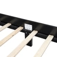 thumbnail image 4 of Noble House Queen Size Wooden Platform Bed with Natural Rattan Headboard,Wooden Slat Support,Black, 4 of 8