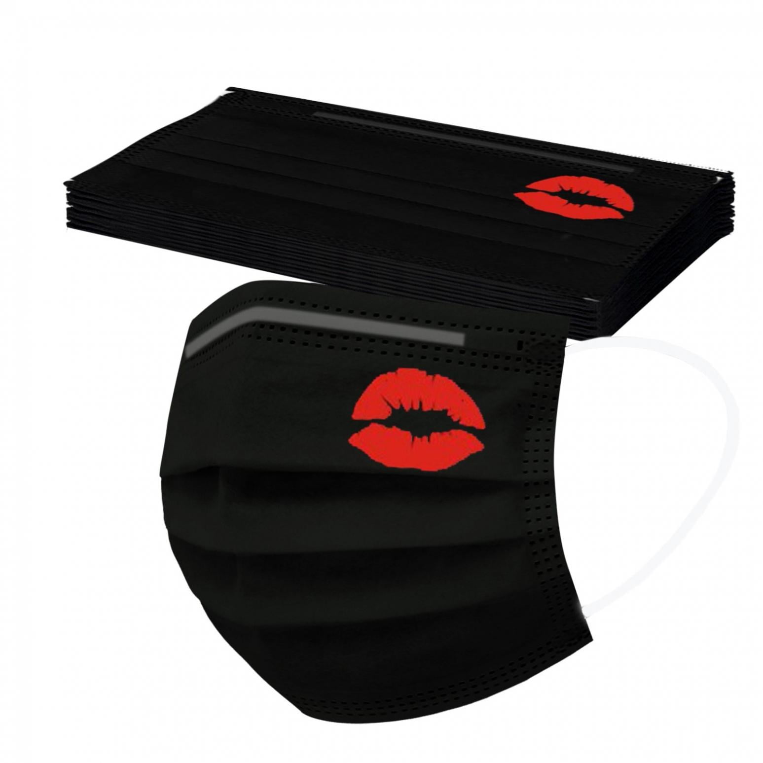 Giftesty 10PC Black Mask Disposable Face Mask Industrial Ear Loop Mask