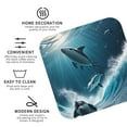thumbnail image 3 of Sigee Ice Blue Ocean Cute Dolphin A for Water-Resistant, Heat-Resistant, Non-Slip Leather Coasters Set, Ideal for Coffee Table, Office, Bar, Home Decor-Square, 3 of 6