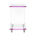 thumbnail image 3 of Bowery Hill Modern Acrylic Plastic Snack Table in Pink/Clear, 3 of 7