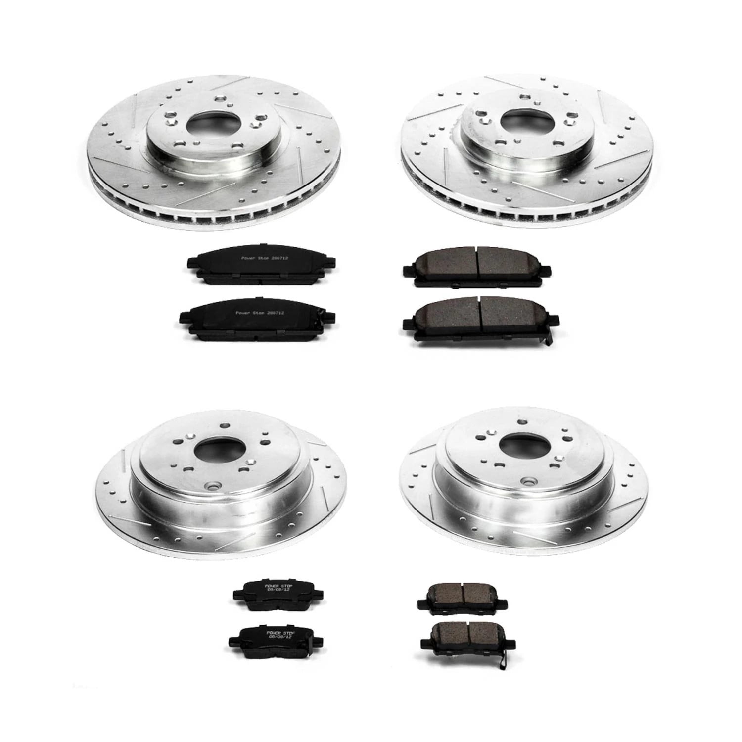 PowerStop Front and Rear Z23 Evolution Sport Carbon-Fiber Ceramic Brake Pad and Drilled & Slotted Rotor Kit Fits: ACURA Select Models K2291