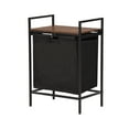 thumbnail image 6 of Homy Casa Storage Cabinet with Fabric Hamper and Wood Top for Bathroom or Laundry Room,Brown & Black, 6 of 8