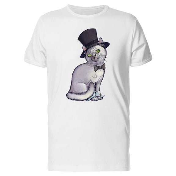 Funny Cat-Gentleman T-Shirt Men -Image by Shutterstock, Male 4X-Large