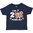 thumbnail image 3 of Inktastic I Am 2 Years Old Cute Smiling Butterfly with Flowers Girls Toddler T-Shirt, 3 of 5