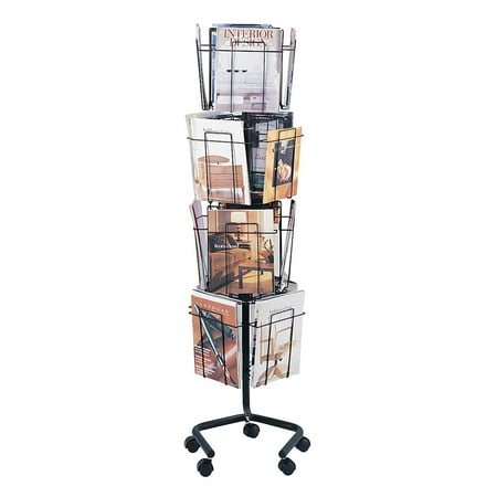 Literature Rack - Rotary Literature Rack in Charcoal