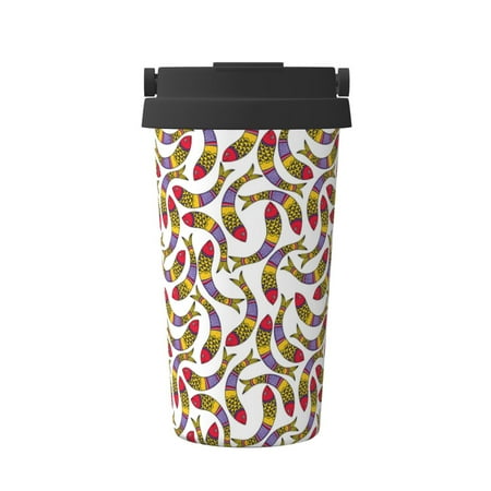 

Adobk Colorful Fishes Print Stainless Steel Coffee Mug -Vacuum Insulated Coffee Tumbler - Leakproof Travel Mugs Insulated for Hot & Cold Drinks