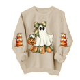 thumbnail image 4 of Ichuanyi Halloween Spooky Season Sweatshirt Women Ghost Sweatshirts Oversized Fall Halloween Print Pullover Top, 4 of 6