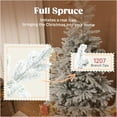 thumbnail image 3 of JERFIT 6ft Pre-Lit Snow Flocked Artificial Christmas Tree with Foldable Metal Stand, Fire Retardant, Full Hinged Branches for Easy Setup, Green & White, 3 of 6