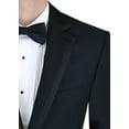thumbnail image 3 of DTI BB Signature Men's Black Two Button Notch Lapel Wool Tuxedo Suit Black, 3 of 3