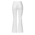 thumbnail image 6 of Karymi Wide Leg Pants Woman High Waist Multi Button Flare Jeans, Button Fly Belt Loops Full Length Bootcut Denim Trousers, Square Patch Front Pockets Workout Shorts Women, 6 of 6