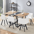 thumbnail image 2 of 7-Piece Dining Table Set for 6,Modern Dining Table Set for 6 with Cushioned Chairs,60" Wood Kitchen Table Set for Home, Apartment,Office,Conference Room,Small Spaces, Space-Saving, 2 of 10