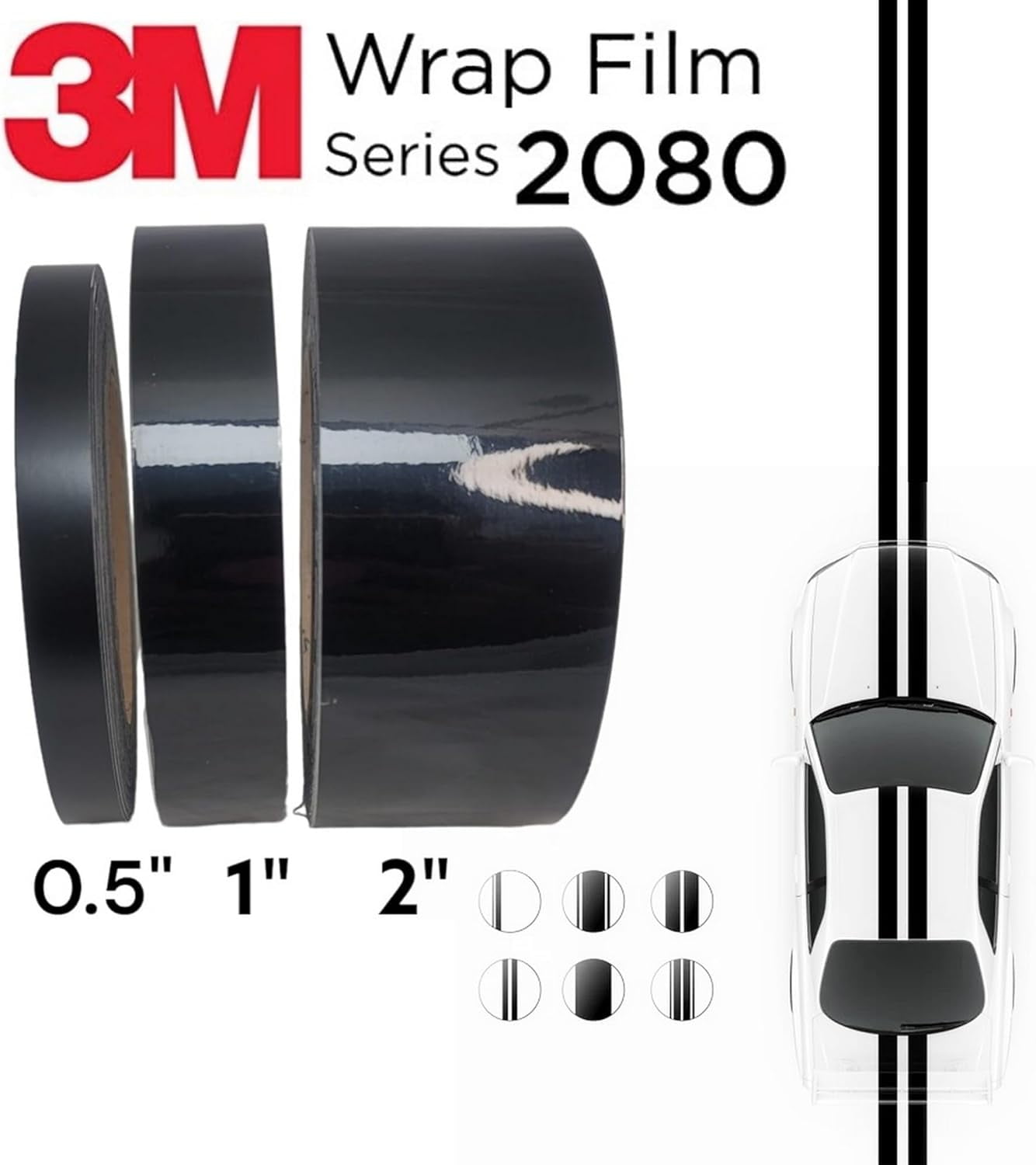 Pellicola 3M Serie 2080 Per Wrapping - Chrome Delete, Nero Lucido, 20m X 50mm