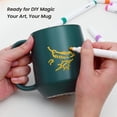 thumbnail image 5 of Ceramic Coffee Mug, 16 oz Large Coffee Cup, Tea Mug with Handle, Flat Bottom Mug for Men, Women, Office, Turquoise, 5 of 6