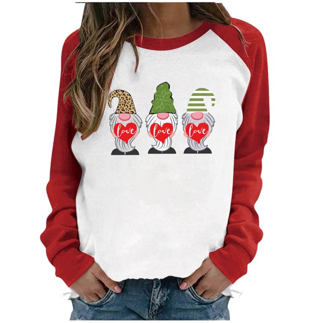 Día de San Valentín moda mujer Casual manga larga impreso señoras sudaderas Tops Fridja hkj237