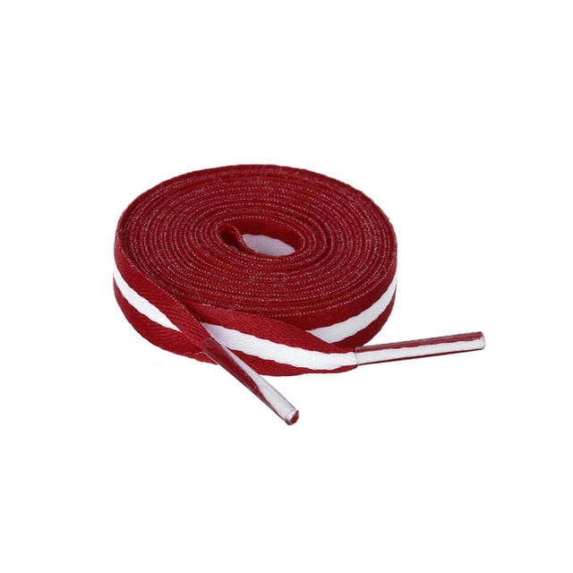 INSPIRE CHIC Lacets Plats en Toile à Rayures Contrastées pour Femmes 100cm/39.37 Pieds Rouge-Blanc-Rouge