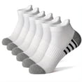 thumbnail image 2 of Mens Ankle Socks, Cotton Short Breathable Athletic Socks, Comfort Stretch Solid Color Design, Hiking Casual Outdoor Wear, 5 Pairs | JASKFLY,White S, 2 of 4