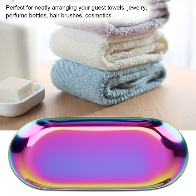 Serving Tray, Stainless Steel Jewelry Torage Cosmetics Fruit Decorative Storage Tray for